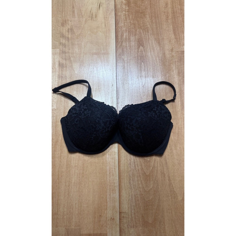 SKIMS Fits Everybody Onyx Black Lace Underwire Bra 34D
